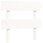 White solid wood bed frame with headboard by , Beds and slatted bases - Ref: Foro24-3195057, Price: 93,40 €, Discount: %