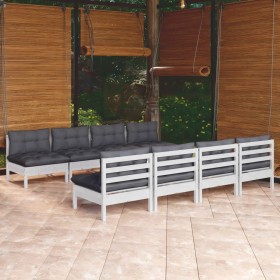 Garden furniture 9 pieces with solid pine wood cushions by , Garden sets - Ref: Foro24-3096143, Price: 768,97 €, Discount: %