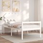 Bed for seniors with white solid wood headboard by , Beds and slatted bases - Ref: Foro24-3195512, Price: 132,30 €, Discount: %