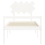 Bed for seniors with white solid wood headboard by , Beds and slatted bases - Ref: Foro24-3195512, Price: 132,30 €, Discount: %