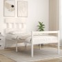 Bed for seniors with white solid wood headboard by , Beds and slatted bases - Ref: Foro24-3195382, Price: 132,48 €, Discount: %