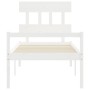 Cama para personas mayores con cabecero madera maciza blanco de , Camas y somieres - Ref: Foro24-3195382, Precio: 132,48 €, D...