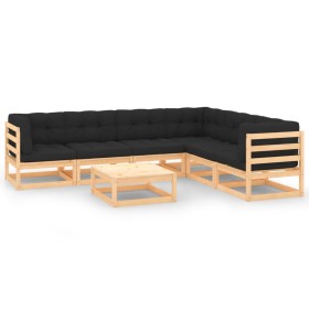 Garden furniture set 7 pieces and cushions solid pine wood by , Garden sets - Ref: Foro24-3083795, Price: 593,99 €, Discount: %