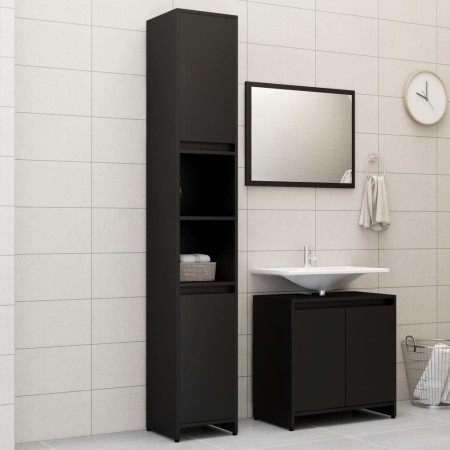 Juego de muebles de baño 3 pzas madera de ingeniería negro de , Muebles de baño - Ref: Foro24-3056935, Precio: 130,66 €, Desc...