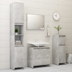 Juego de muebles de baño 4 pzas madera ingeniería gris hormigón de , Muebles de baño - Ref: Foro24-3056893, Precio: 180,30 €,...