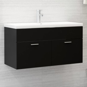 Mueble con lavabo madera de ingeniería negro de , Tocadores de baño - Ref: Foro24-3071289, Precio: 276,38 €, Descuento: %