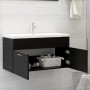 Mueble con lavabo madera de ingeniería negro de , Tocadores de baño - Ref: Foro24-3071289, Precio: 278,37 €, Descuento: %