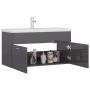 Glossy gray engineered wood cabinet with sink by , bathroom vanities - Ref: Foro24-3071296, Price: 274,02 €, Discount: %