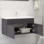 Glossy gray engineered wood cabinet with sink by , bathroom vanities - Ref: Foro24-3071296, Price: 274,02 €, Discount: %