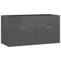 Glossy gray engineered wood cabinet with sink by , bathroom vanities - Ref: Foro24-3071296, Price: 274,02 €, Discount: %