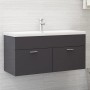 Mueble con lavabo madera de ingeniería gris brillante de , Tocadores de baño - Ref: Foro24-3071305, Precio: 287,90 €, Descuen...