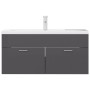 Mueble con lavabo madera de ingeniería gris brillante de , Tocadores de baño - Ref: Foro24-3071305, Precio: 287,90 €, Descuen...