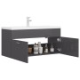 Mueble con lavabo madera de ingeniería gris brillante de , Tocadores de baño - Ref: Foro24-3071305, Precio: 287,90 €, Descuen...