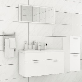 Glossy white engineered wood bathroom furniture set by , Bathroom furniture - Ref: Foro24-3071474, Price: 343,57 €, Discount: %