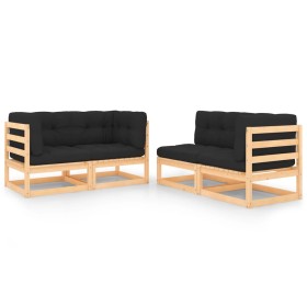 4-piece garden furniture set with solid pine wood cushions by , Garden sets - Ref: Foro24-3083786, Price: 349,99 €, Discount: %