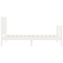 White solid wood bed frame with headboard 100x200 cm by , Beds and slatted bases - Ref: Foro24-3193197, Price: 164,83 €, Disc...