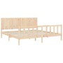 Bed frame with solid wood headboard 200x200 cm by , Beds and slatted bases - Ref: Foro24-3192966, Price: 169,99 €, Discount: %