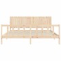 Bed frame with solid wood headboard 200x200 cm by , Beds and slatted bases - Ref: Foro24-3192966, Price: 169,99 €, Discount: %