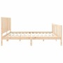 Bed frame with solid wood headboard 200x200 cm by , Beds and slatted bases - Ref: Foro24-3192966, Price: 169,99 €, Discount: %