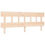 Double bed frame with solid wood headboard by , Beds and slatted bases - Ref: Foro24-3193611, Price: 132,51 €, Discount: %