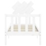 Single bed frame with white solid wood headboard by , Beds and slatted bases - Ref: Foro24-3193427, Price: 88,99 €, Discount: %