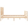 Bed frame with solid wood headboard 140x190 cm by , Beds and slatted bases - Ref: Foro24-3195006, Price: 155,10 €, Discount: %