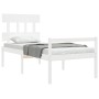 Cama para personas mayores con cabecero madera maciza blanco de , Camas y somieres - Ref: Foro24-3195377, Precio: 128,67 €, D...