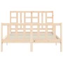 Estructura de cama de matrimonio con cabecero madera maciza de , Camas y somieres - Ref: Foro24-3191946, Precio: 153,21 €, De...