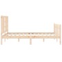 Estructura de cama de matrimonio con cabecero madera maciza de , Camas y somieres - Ref: Foro24-3191946, Precio: 153,21 €, De...