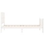 White solid wood bed frame with headboard 100x200 cm by , Beds and slatted bases - Ref: Foro24-3192222, Price: 136,83 €, Disc...