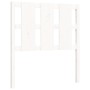 White solid wood bed frame with headboard 100x200 cm by , Beds and slatted bases - Ref: Foro24-3192222, Price: 136,83 €, Disc...