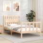 Estructura de cama con cabecero madera maciza 100x200 cm de , Camas y somieres - Ref: Foro24-3192416, Precio: 137,64 €, Descu...