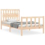 Estructura de cama con cabecero madera maciza 100x200 cm de , Camas y somieres - Ref: Foro24-3192416, Precio: 137,64 €, Descu...