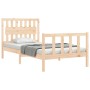 Estructura de cama con cabecero madera maciza 100x200 cm de , Camas y somieres - Ref: Foro24-3192416, Precio: 137,64 €, Descu...