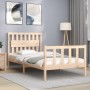 Estructura de cama con cabecero madera maciza 100x200 cm de , Camas y somieres - Ref: Foro24-3192416, Precio: 137,64 €, Descu...