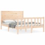 Estructura de cama con cabecero madera maciza 140x190 cm de , Camas y somieres - Ref: Foro24-3192731, Precio: 154,38 €, Descu...