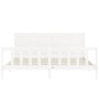 Double bed frame with white solid wood headboard by , Beds and slatted bases - Ref: Foro24-3192767, Price: 225,48 €, Discount: %