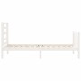 Single bed frame with white solid wood headboard by , Beds and slatted bases - Ref: Foro24-3192842, Price: 105,99 €, Discount: %