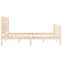 Estructura de cama de matrimonio con cabecero madera maciza de , Camas y somieres - Ref: Foro24-3193211, Precio: 193,84 €, De...