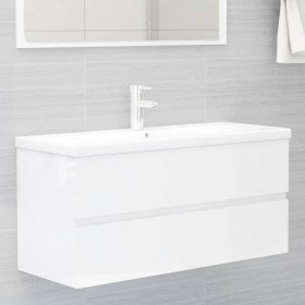 Glossy white engineered wood cabinet with sink by , bathroom vanities - Ref: Foro24-3071663, Price: 367,88 €, Discount: %