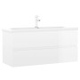 Mueble con lavabo madera de ingeniería blanco brillante de , Tocadores de baño - Ref: Foro24-3071663, Precio: 367,42 €, Descu...