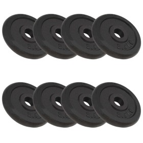 Cast iron weight plates 8 pieces 2.5 kg by vidaXL, free weight - Ref: Foro24-91391, Price: 86,99 €, Discount: %