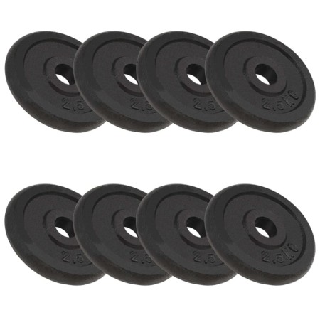 Cast iron weight plates 8 pieces 2.5 kg by vidaXL, free weight - Ref: Foro24-91391, Price: 81,99 €, Discount: %