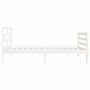 White solid wood single bed frame 75x190 cm by , Beds and slatted bases - Ref: Foro24-3101244, Price: 101,99 €, Discount: %