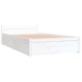 White bed frame with drawers 100x200 cm by , Beds and slatted bases - Ref: Foro24-3103489, Price: 183,99 €, Discount: %