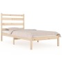 Solid pine wood bed frame 75x190 cm by , Beds and slatted bases - Ref: Foro24-3103608, Price: 76,99 €, Discount: %