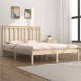 Solid pine wood bed frame 140x190 cm by , Beds and slatted bases - Ref: Foro24-3103823, Price: 112,02 €, Discount: %