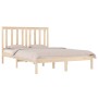 Solid pine wood bed frame 140x190 cm by , Beds and slatted bases - Ref: Foro24-3103823, Price: 112,02 €, Discount: %