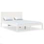 Estructura de cama de madera maciza blanca 135x190 cm de , Camas y somieres - Ref: Foro24-3104129, Precio: 170,61 €, Descuent...