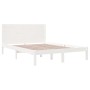 Estructura de cama de madera maciza blanca 135x190 cm de , Camas y somieres - Ref: Foro24-3104129, Precio: 170,61 €, Descuent...